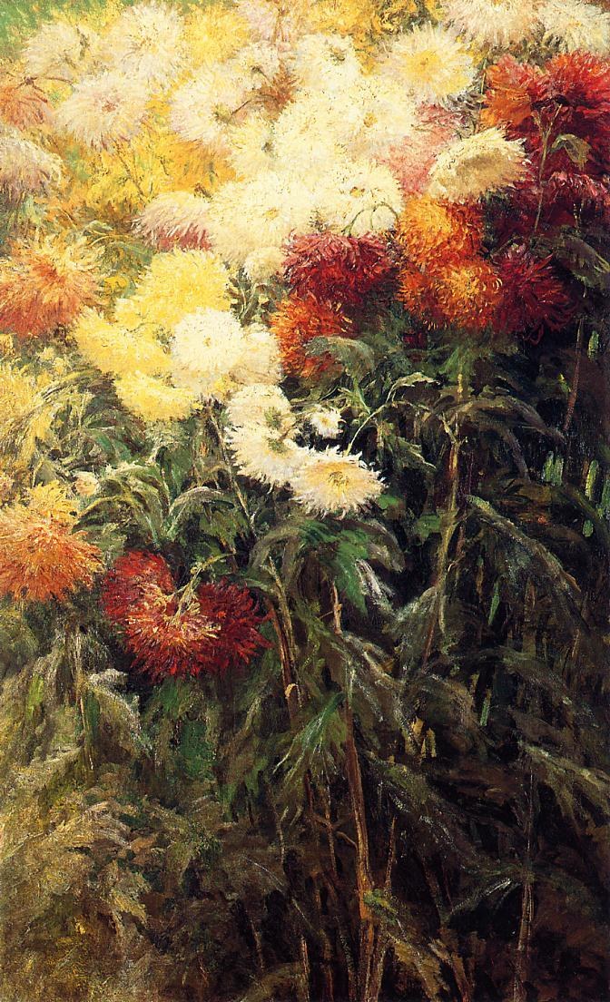 Gustave Caillebotte Chrysanthemums Garden at Petit Gennevilliers